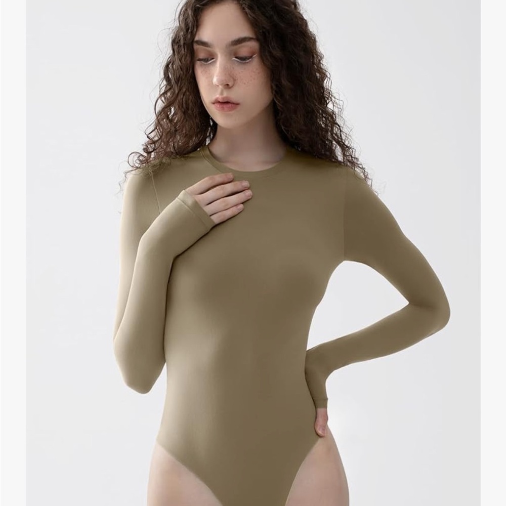 PUMIEY Long Sleeve Nude Bodysuit size Large